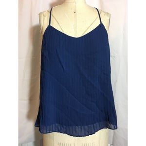 Pleated chiffon tank top